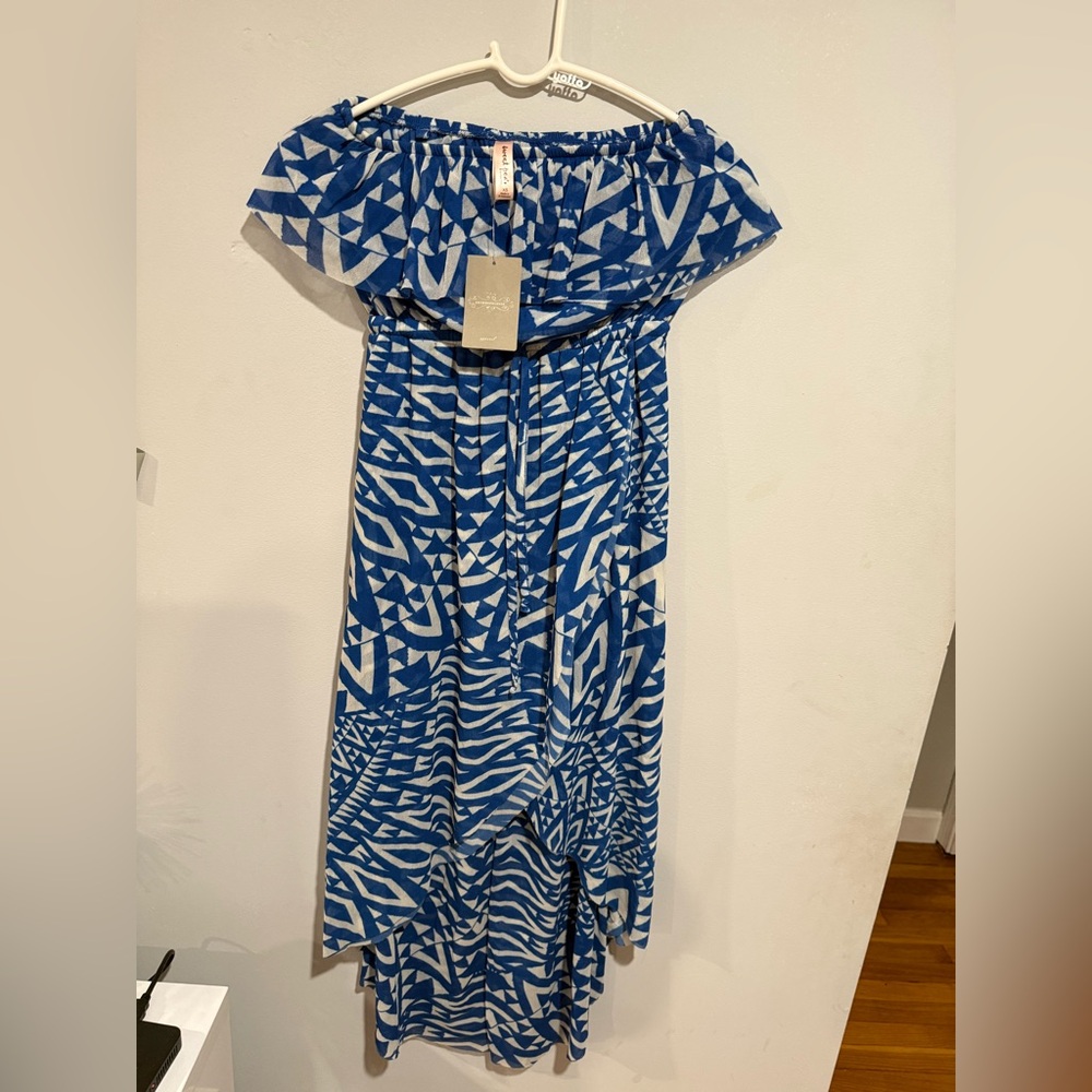 Anthropologie Blue and White Abstract Dress - Picture 2 of 9